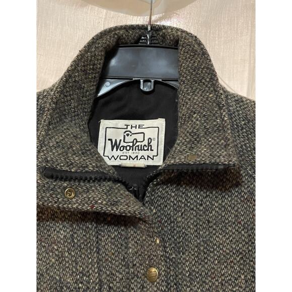 WOOLRICH Woman Vintage 80s Wool Tweed Coat Jacket Women’s Medium Made In USA Zip - Picture 3 of 14